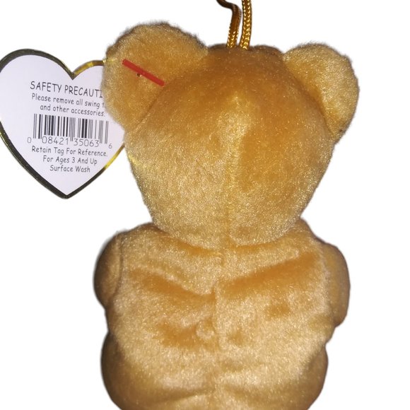 TY Jingle Beanies GIFTS Happy Holidays Present Stuffed Bear Plush Ornament 2005 - Picture 5 of 8